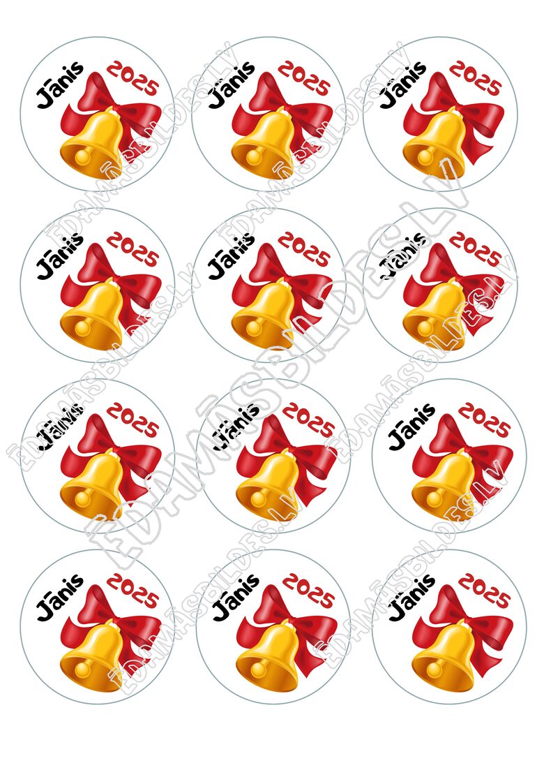 Cukura papīrs ar apdruku "Pēdējais zvans", aplīši 6 cm